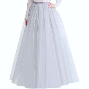 A-line Maxi Long Tulle Skirt